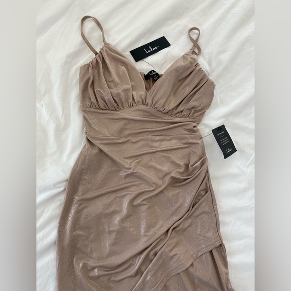 Lulus Metallic Bodycon Asymmetrical Dress‎ - Picture 6 of 7